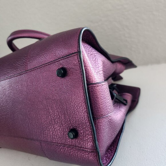 Nwot Coach Mercer Purple Metallic Shoulder Bag Purse - Picture 8 of 15